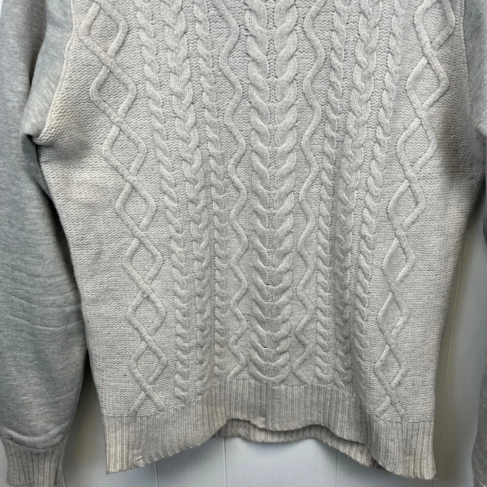 Common People Mens Cable Knit Crewneck Sweater‎ Size L Wool Blend Fisherman Core